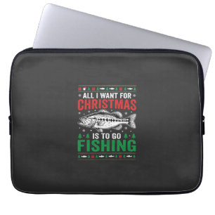 Weihnachtsangeln Bass hässlicher Pullover Laptopschutzhülle