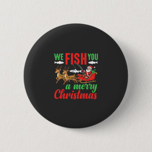Weihnachtsangeln Frohe Fische Ihnen Button