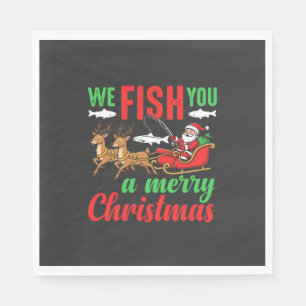 Weihnachtsangeln Frohe Fische Ihnen Serviette