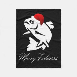 Weihnachtsangeln - Frohe Fischgründe Fleecedecke