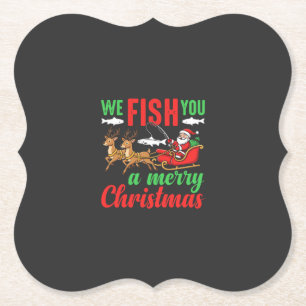 Weihnachtsangeln Fröhlicher Fisch Ihnen Untersetzer