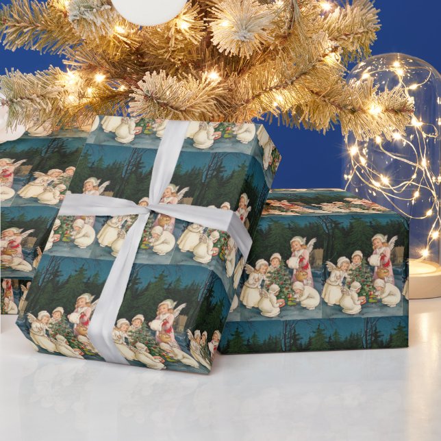 WeihnachtsAngeln gekachelt Geschenkpapier (Feiertage)