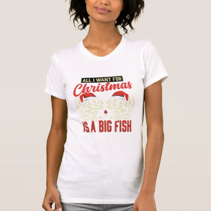 Weihnachtsangeln Großer Fisch Feiertag T-Shirt