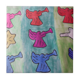 WeihnachtsAngeln mit Trumpets Keramik Tile Fliese
