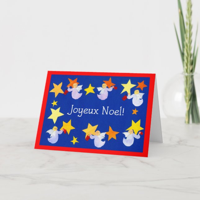 WeihnachtsAngels Card, Französisch Feiertagskarte (Vorderseite)