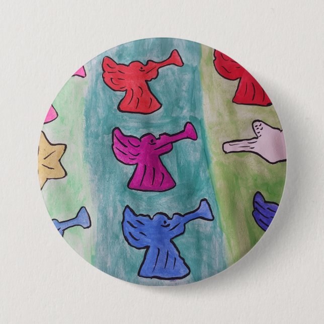 WeihnachtsAngels mit Trumpets Button (Vorderseite)