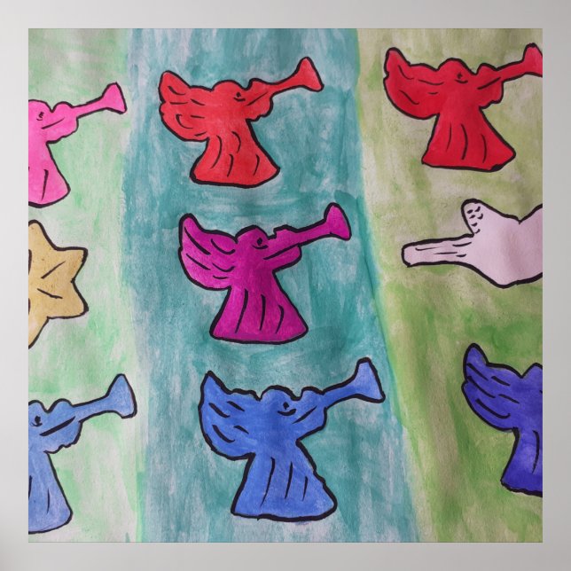 WeihnachtsAngels mit Trumpets Poster (Vorne)