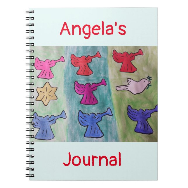WeihnachtsAngels mit Trumpets Spiral Notebook Notizblock (Vorderseite)