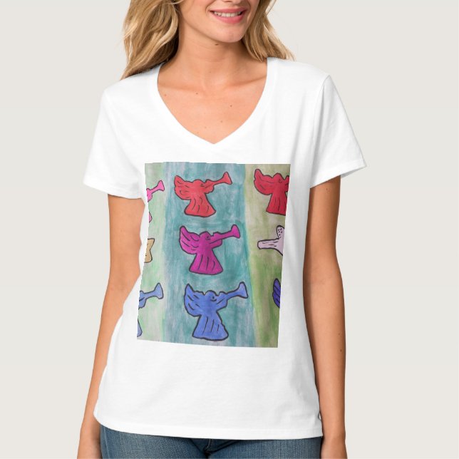 WeihnachtsAngels mit Trumpets T-Shirt (Vorderseite)