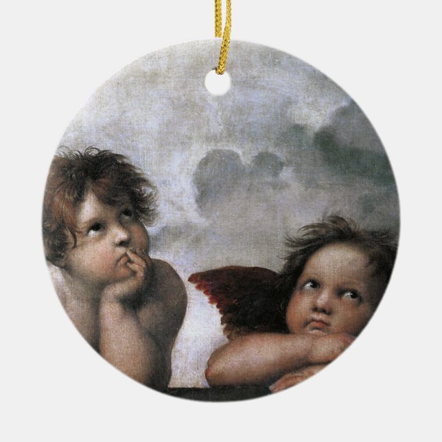 WeihnachtsAngels Raphael Keramikornament (Vorne)