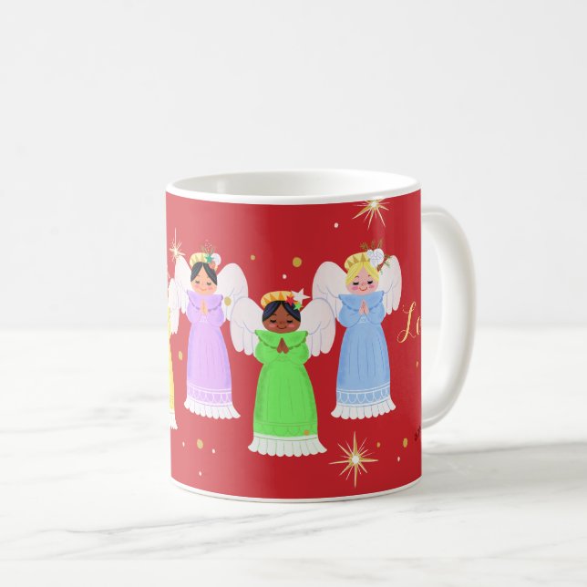WeihnachtsAngels Vintager Stil Kaffeetasse (VorderseiteRechts)