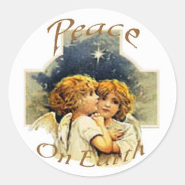 WeihnachtsAngels-Weltfrieden Runder Aufkleber