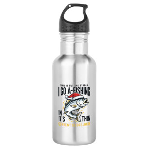 Weihnachtsangler-Stream-Zitat-Design Edelstahlflasche