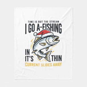 Weihnachtsangler-Stream-Zitat-Design Fleecedecke