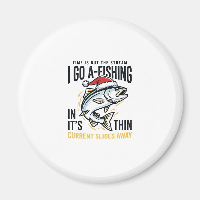 Weihnachtsangler-Stream-Zitat-Design Magnet (Vorne)