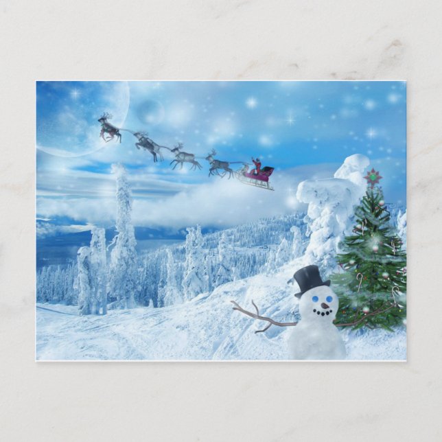 Weihnachtsanimation Feiertagspostkarte (Vorderseite)