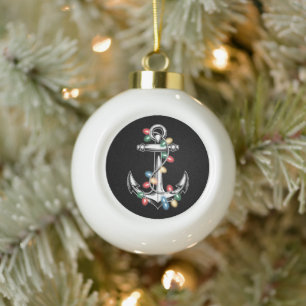 Weihnachtsanker Xmas Lichter Nautilus Segeln Keramik Kugel-Ornament