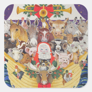 Weihnachtsankunft Quadratischer Aufkleber