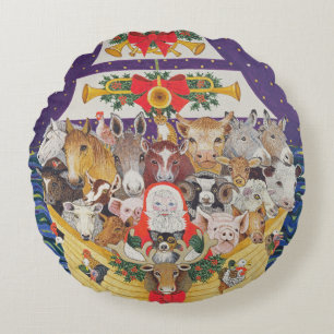 Weihnachtsankunft Rundes Kissen