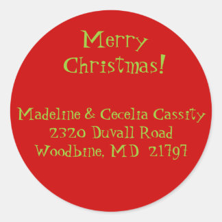 Weihnachtsanschrift Runder Aufkleber