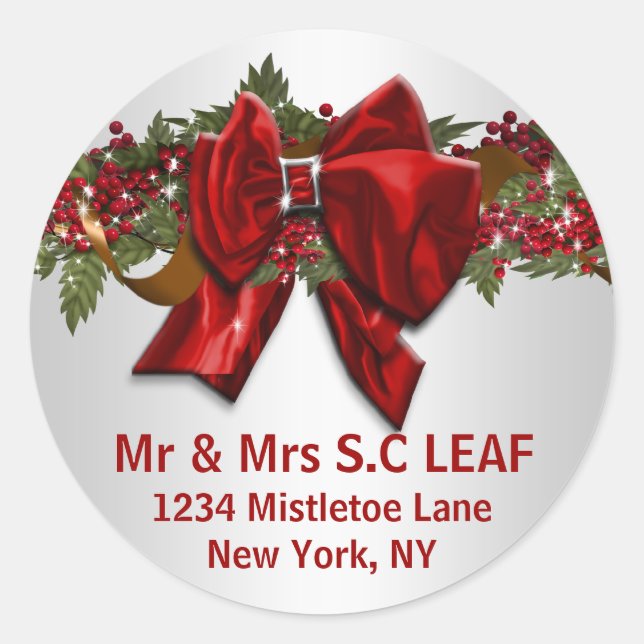 Weihnachtsansprache Siegel PERSONALISIEREN Runder Aufkleber (Vorderseite)