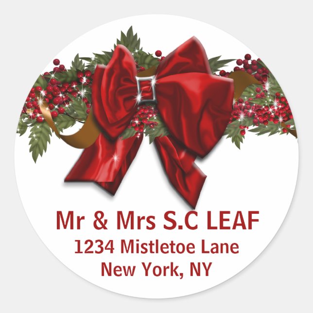 Weihnachtsansprache Siegel PERSONALISIEREN Runder Aufkleber (Vorderseite)