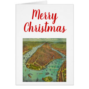 Weihnachtsantike New York City Karte