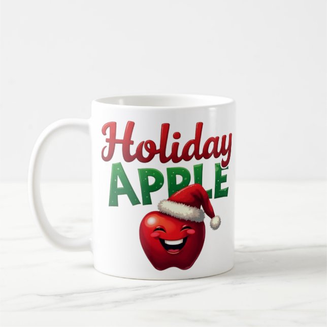 Weihnachtsapfel Retro-Weihnachtsdesign  Kaffeetasse (Links)