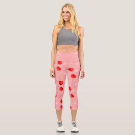 Weihnachtsäpfel Rosa Capri Leggings