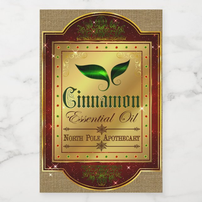Weihnachtsapotheke Cinnamon-Label Lebensmitteletikett (Einzelnes Label)