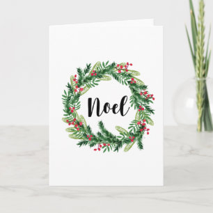 WeihnachtsAquarell-Kranz Feiertagskarte