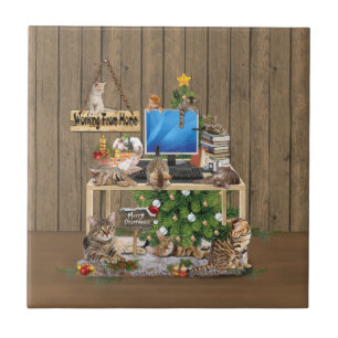 Weihnachtsarbeit von der Zuhause mit meinen Katzen Fliese