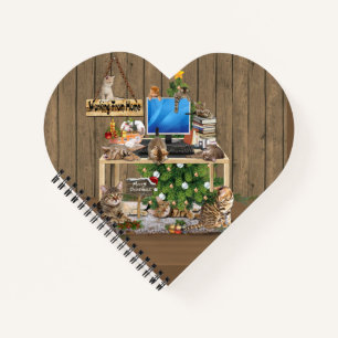 Weihnachtsarbeit von der Zuhause mit meinen Katzen Notizbuch