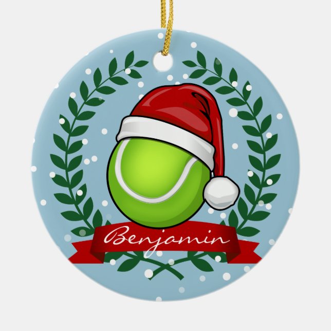 Weihnachtsart-Tennisball Keramik Ornament (Vorne)
