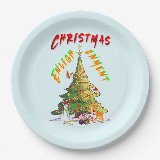 Weihnachtsaufklärung Pappteller (Vorderseite)