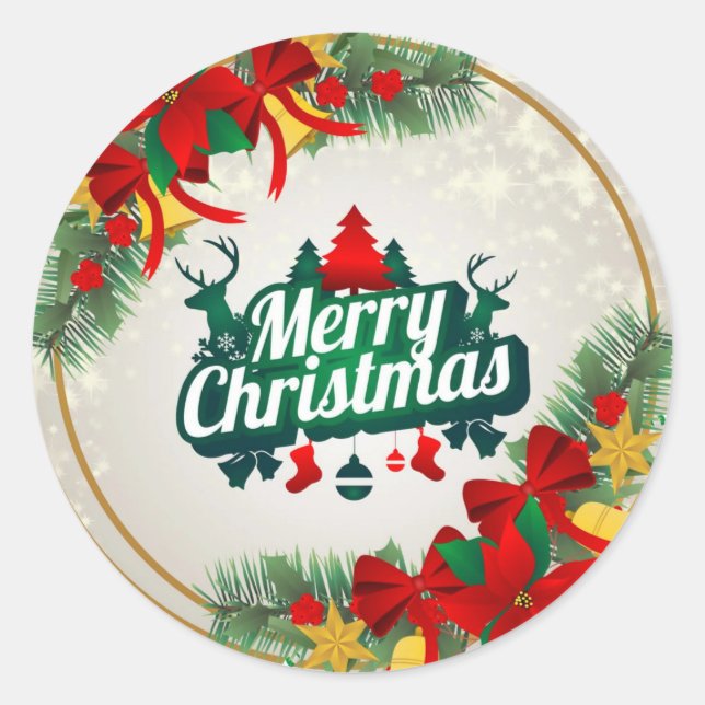 Weihnachtsaufkleber 2023 runder aufkleber (Vorderseite)