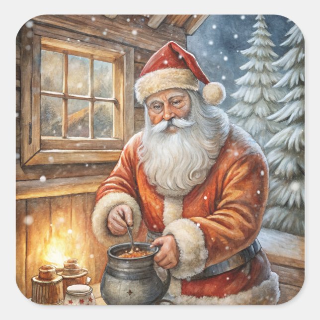 Weihnachtsaufkleber - Feierliche Etiketten & Feier Quadratischer Aufkleber (Vorderseite)