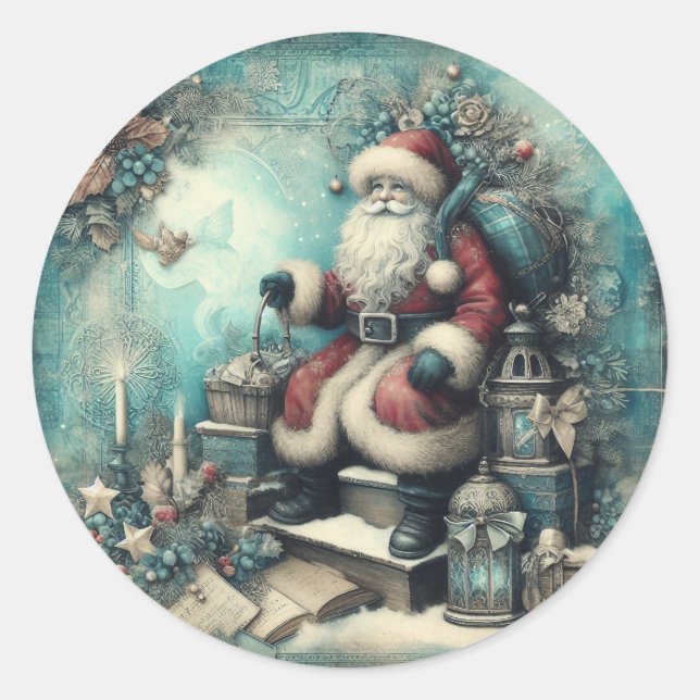 Weihnachtsaufkleber - Feierliche Etiketten & Feier Runder Aufkleber (Vorderseite)