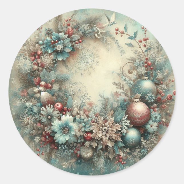 Weihnachtsaufkleber - Feierliche Etiketten & Feier Runder Aufkleber (Vorderseite)