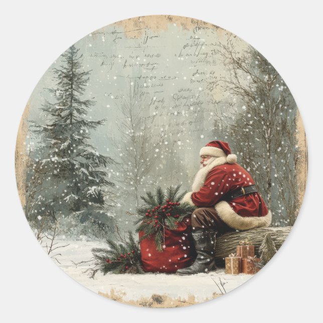 Weihnachtsaufkleber - Feierliche Etiketten & Feier Runder Aufkleber (Vorderseite)