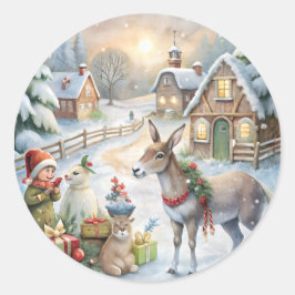 Weihnachtsaufkleber - Feierliche Etiketten & Feier Runder Aufkleber