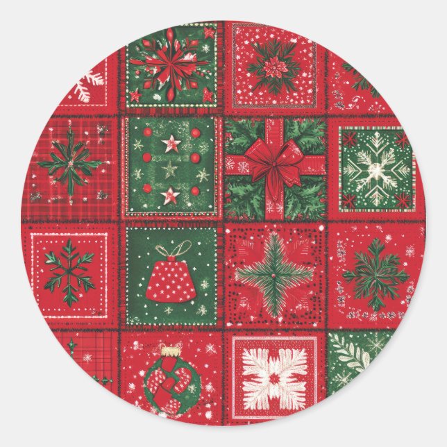 Weihnachtsaufkleber - Feierliche Etiketten & Feier Runder Aufkleber (Vorderseite)