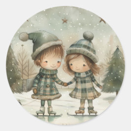 Weihnachtsaufkleber - Feierliche Etiketten & Feier Runder Aufkleber