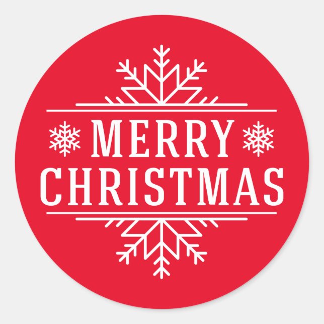 Weihnachtsaufkleber Frohe Weihnachten Runder Aufkleber (Vorderseite)