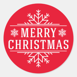 Weihnachtsaufkleber Frohe Weihnachten Runder Aufkleber