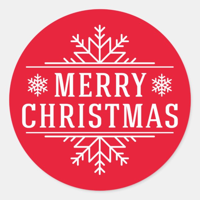 Weihnachtsaufkleber Frohe Weihnachten Runder Aufkleber (Vorderseite)