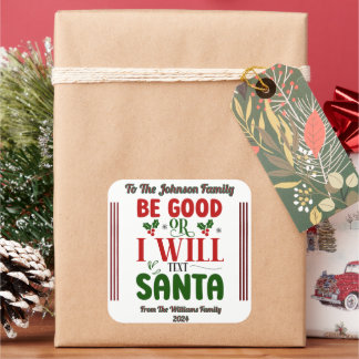 Weihnachtsaufkleber für Freude und Freude Quadratischer Aufkleber