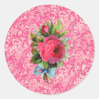 Weihnachtsaufkleber für Rose Runder Aufkleber