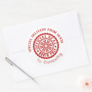 Weihnachtsaufkleber für Sonderlieferungen von Sant Runder Aufkleber