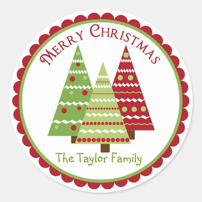 Weihnachtsaufkleber für Whimsical Rentier Runder Aufkleber (Vorderseite)